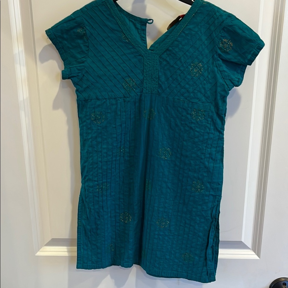 Green and Blue indian Sleeve Tunic